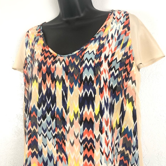 MAEVE Anthro Shirt Grafica Chevron 100% Silk Sz XS - Picture 4 of 11